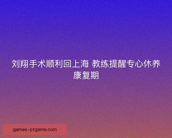 刘翔手术顺利回上海 教练提醒专心休养康复期